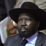 South Sudan&rsquo;s President Salva Kiir sits after he signed a peace agreement with South Sudan&rsquo;s rebel leader Riek Machar in Addis Ababa