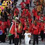 La délégation kényane lors de la cérémonie d&rsquo;ouverture des Jeux de Rio le 5 août 2016 au Maracana afp.com/PEDRO UGARTE