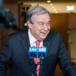 Mr. Antonio Guterres former United Nations High Commissioner for Refugees addressed the press at the stakeout after the casual meeting with member states