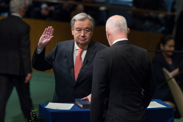 António Guterres prête serment en tant que prochain Secrétaire général de l'ONU
